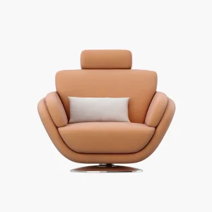 product-17 Luxury Swivel Lounge Chair with Adjustable Headrest