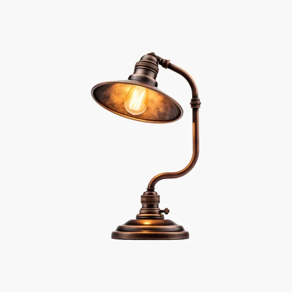 Vintage Industrial Metal Table Lamp with Adjustable Shade